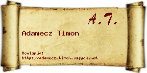 Adamecz Timon névjegykártya